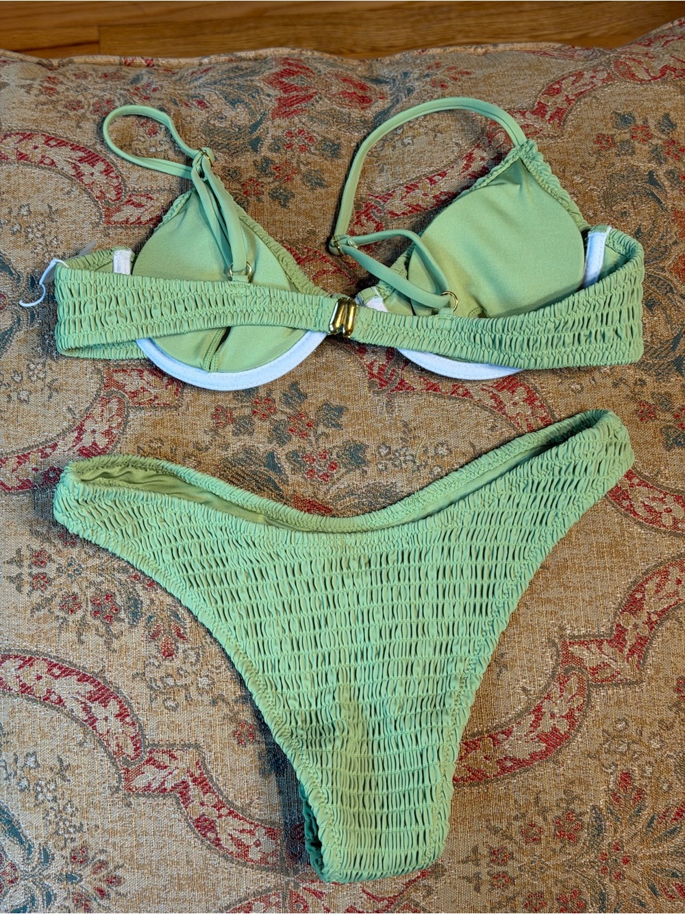 Light Green Ruched Bikini Set - Picture 2 of 2